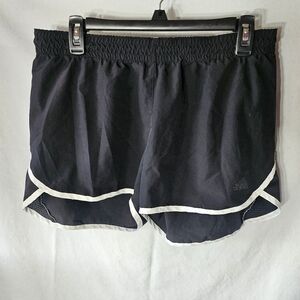 Adidas medium black running shorts with white trim